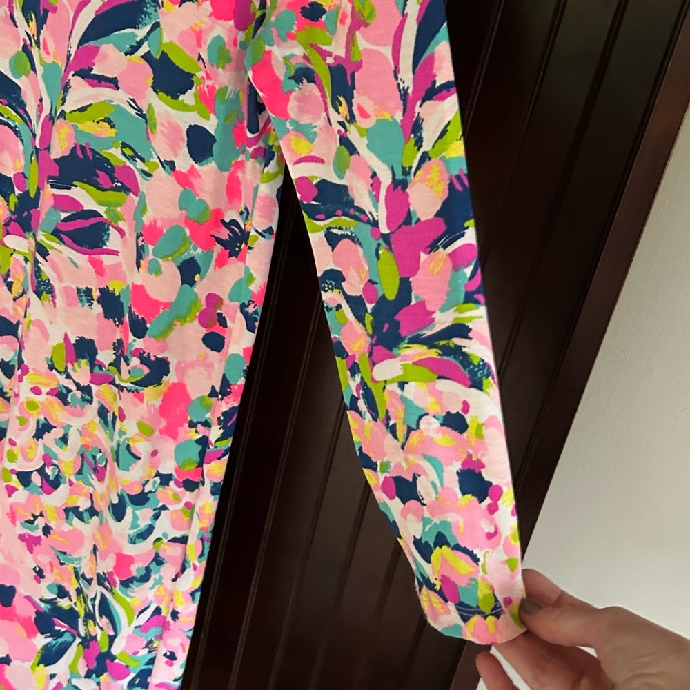 LILLY PULITZER Beacon Shift Dress Resort Beach Pima Cotton Pina Colada Club M - Picture 6 of 10